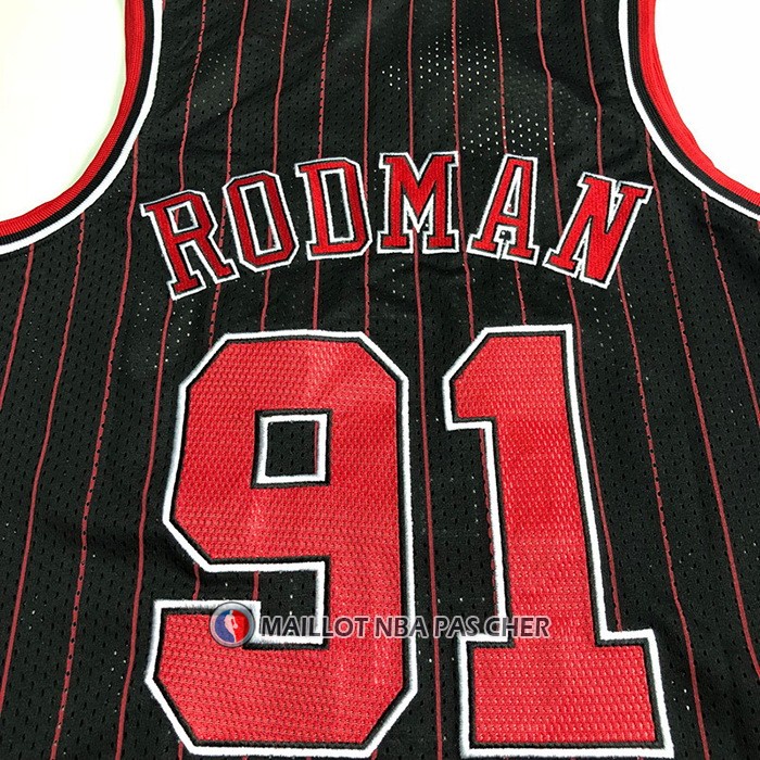 Maillot Chicago Bulls Dennis Rodman NO 91 Mitchell & Ness 1996-97 Noir